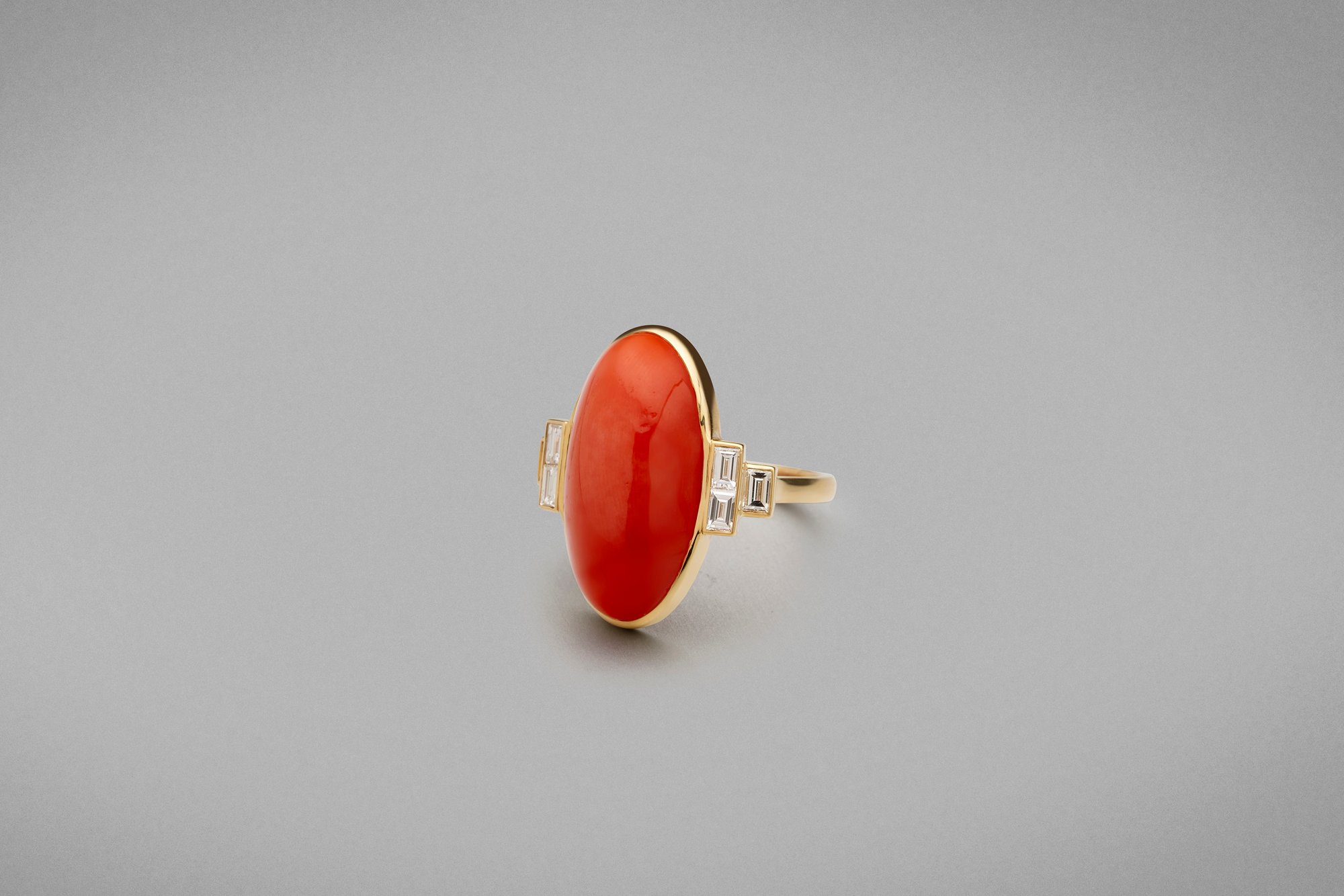 Volans Precious Coral and Diamond Ring - 0803VOLA0693